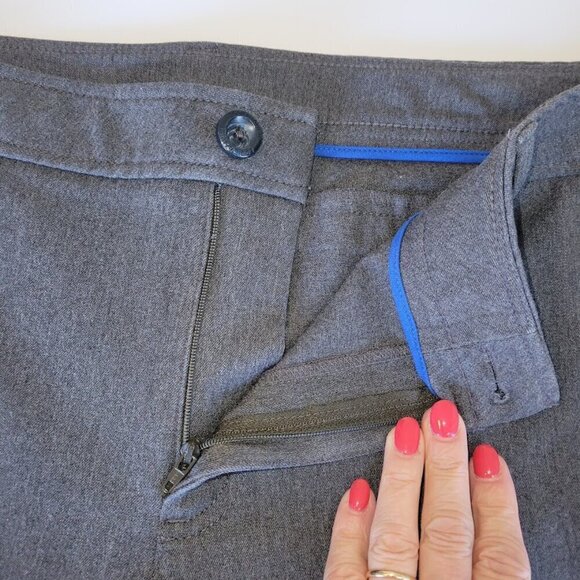 Eddie Bauer Travel Trousers Gray Four Pocket Mid Weight Straight Leg Pants SZ 14 - Picture 7 of 10